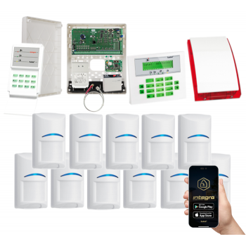 ZESTAW SATEL INTEGRA 64 11x BOSCH KLCDS-GR + INT-S-GR SYGNALIZATOR + INT-GSM